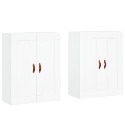 Armoires murales 2 pcs blanc bois d'ingénierie