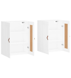 Armoires murales 2 pcs blanc bois d'ingénierie