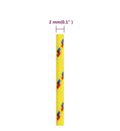 Corde de bateau Jaune 2 mm 50 m Polypropylène