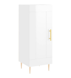 Buffet haut Blanc brillant 34,5x34x180 cm Bois d'ingénierie