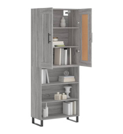 Buffet haut Sonoma gris 69,5x34x180 cm Bois d'ingénierie