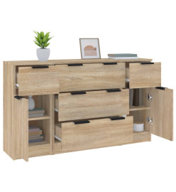 Ensemble de buffets 3 pcs Chêne sonoma Bois d'ingénierie