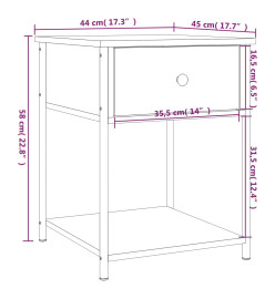 Table de chevet sonoma gris 44x45x58 cm bois d'ingénierie