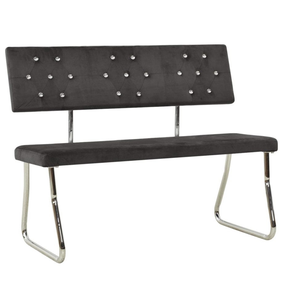 Banc 110 cm Gris foncé Velours