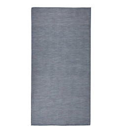 Tapis à tissage plat d'extérieur 100x200 cm Bleu