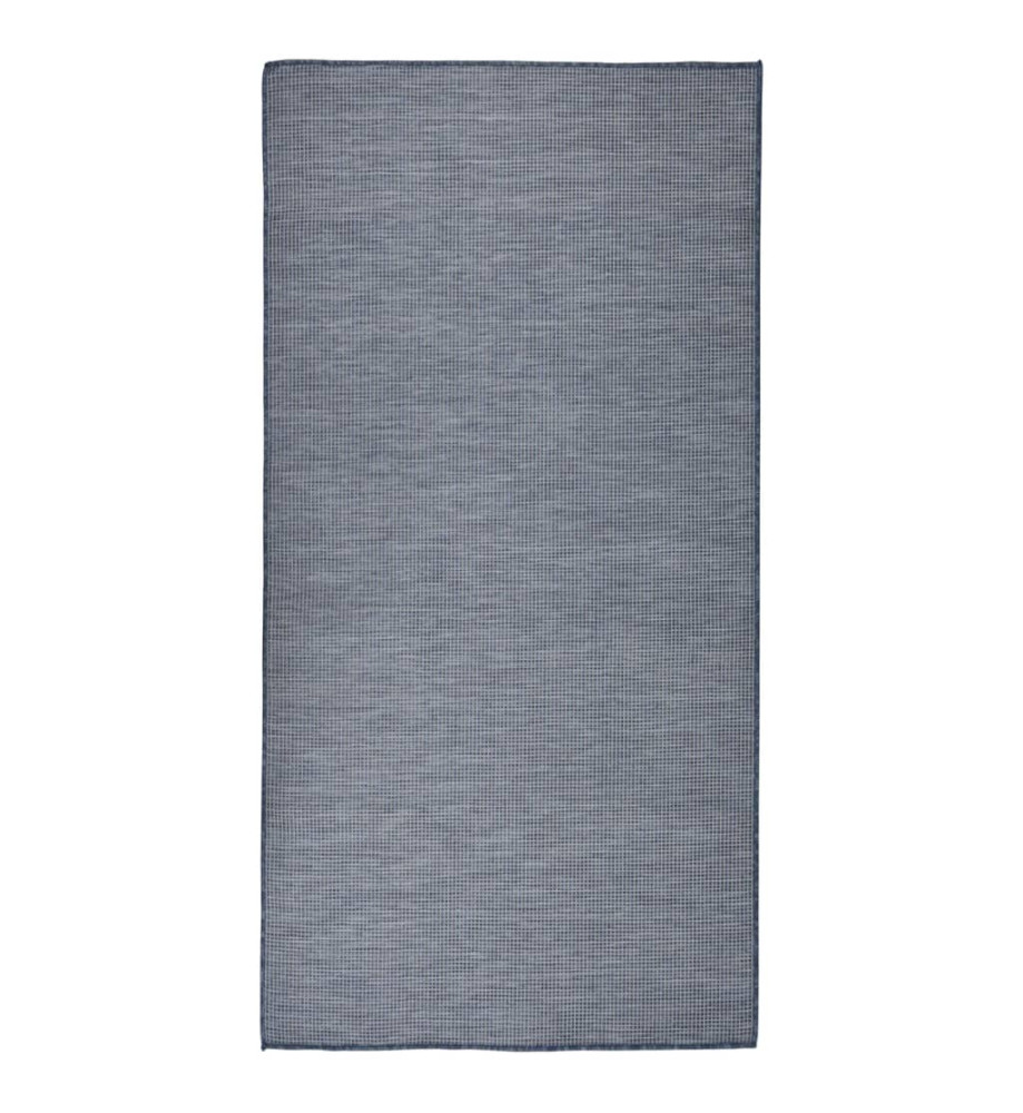 Tapis à tissage plat d'extérieur 100x200 cm Bleu