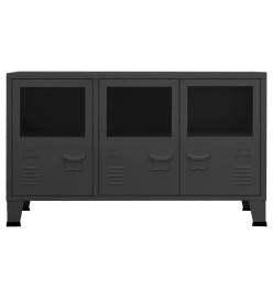 Buffet industriel Anthracite 105x35x62 cm Métal et verre