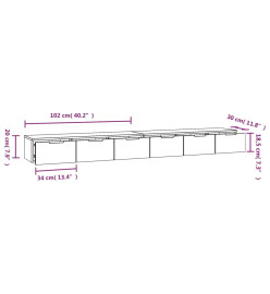 Armoires murales 2pcs Sonoma gris 102x30x20cm Bois d'ingénierie