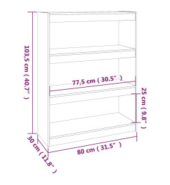 Bibliothèque/Séparateur de pièce 80x30x103,5 cm Bois de pin