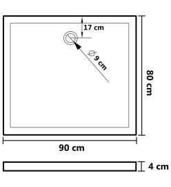 Receveur de douche rectangulaire ABS Blanc 80x90 cm