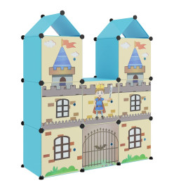 Armoire de rangement pour enfants avec 8 cubes Bleu PP