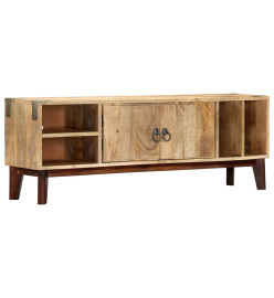 Meuble TV 130x30x46 cm Bois massif de manguier brut