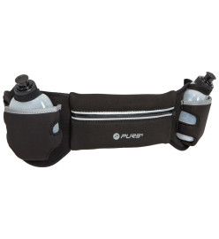 Pure2Improve Ceinture de course avec 2 bouteilles Noir et gris