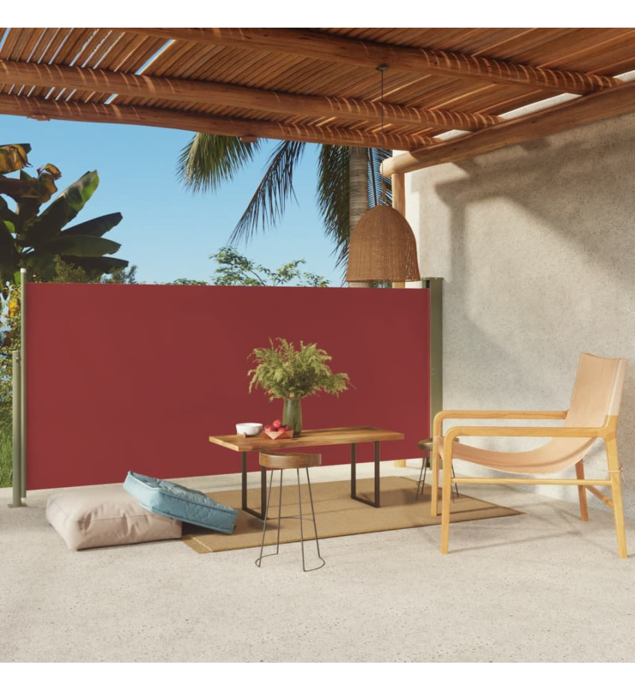 Auvent latéral rétractable de patio 140x300 cm Rouge