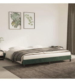 Cadre de lit Vert foncé 200x200 cm Velours