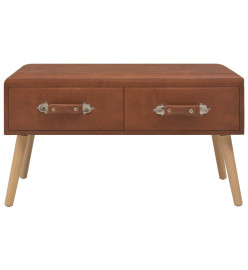 Table basse Marron 80x40x46 cm Similicuir