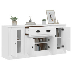 Buffets 3 pcs Blanc Bois d'ingénierie