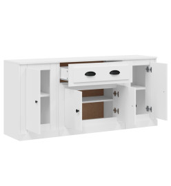 Buffets 3 pcs Blanc Bois d'ingénierie