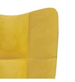 Chaise de relaxation avec repose-pied Jaune moutarde Velours