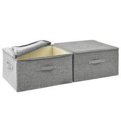 Boîtes de rangement 2 pcs Tissu 43x34x23 cm Gris