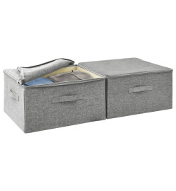 Boîtes de rangement 2 pcs Tissu 43x34x23 cm Gris