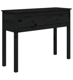 Table console Noir 100x35x75 cm Bois massif de pin