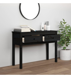 Table console Noir 100x35x75 cm Bois massif de pin