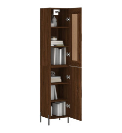 Buffet haut Chêne marron 34,5x34x180 cm Bois d'ingénierie