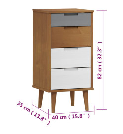 Commode MOLDE Marron 40x35x82 cm Bois de pin massif