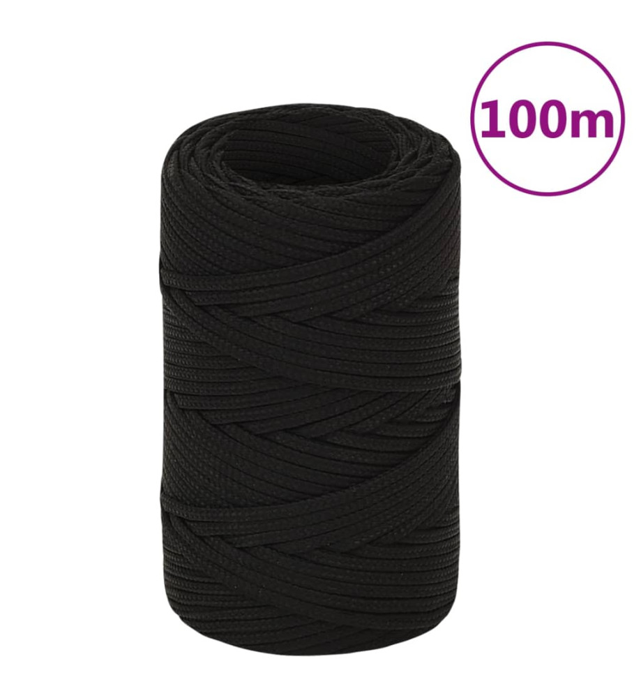 Corde de travail Noir 2 mm 100 m Polyester