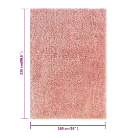 Tapis shaggy à poils hauts Rose 160x230 cm 50 mm