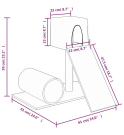 Arbre à chat avec griffoir en sisal Crème 59 cm