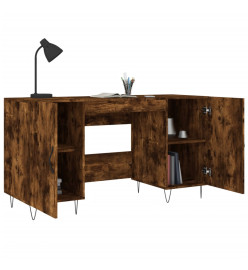 Bureau chêne fumé 140x50x75 cm bois d'ingénierie