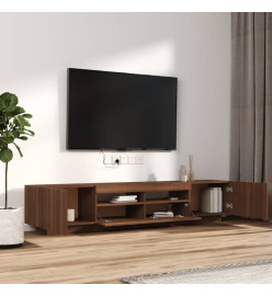 Ensemble de meubles TV avec lumières LED 2 pcs Chêne marron