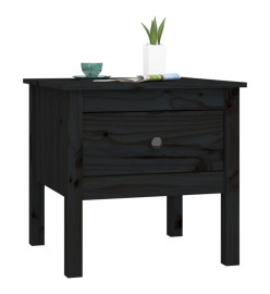 Table d'appoint Noir 50x50x49 cm Bois massif de pin