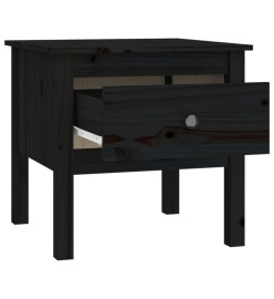 Table d'appoint Noir 50x50x49 cm Bois massif de pin