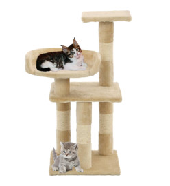 Arbre à chat avec griffoirs en sisal 65 cm Beige