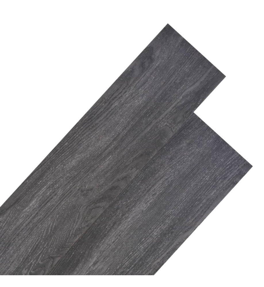 Planches de plancher PVC Non auto-adhésif 5,26 m² Noir et blanc