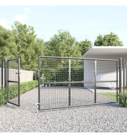 Portal de jardin maille anthracite 350x175 cm acier galvanisé