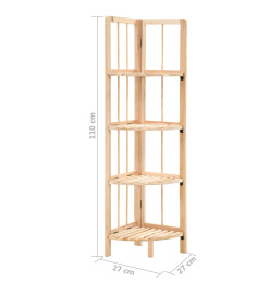 Étagère d'angle bois de cèdre 27 x 27 x 110 cm