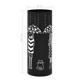 Porte-parapluie Femmes Acier Noir