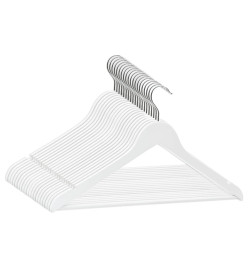 Cintres antidérapants 20 pcs Blanc Bois dur