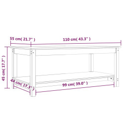 Table basse 110x55x45 cm Bois massif de pin