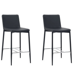 Tabourets de bar lot de 2 noir similicuir