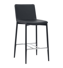 Tabourets de bar lot de 2 noir similicuir