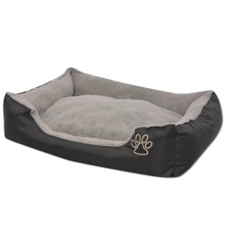 Lit pour chiens avec coussin rembourré Taille M Noir