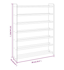 Étagère à chaussures Marron 90x24x117 cm Bois d'ingénierie