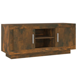 Meuble TV chêne fumé 102x35x45 cm bois d'ingénierie