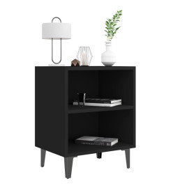 Tables de chevet pieds en métal 2 pcs noir 40x30x50 cm