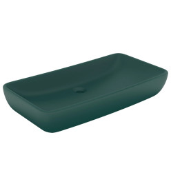 Lavabo de luxe rectangulaire Vert foncé mat 71x38 cm Céramique